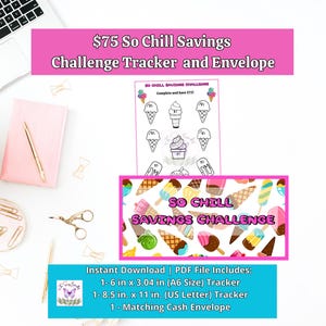 Printable So Chill Summer Savings Challenge for Cash Stuffing | A6 Binder Insert | Color and Save Tracker | Cash Envelope Budget Sheet