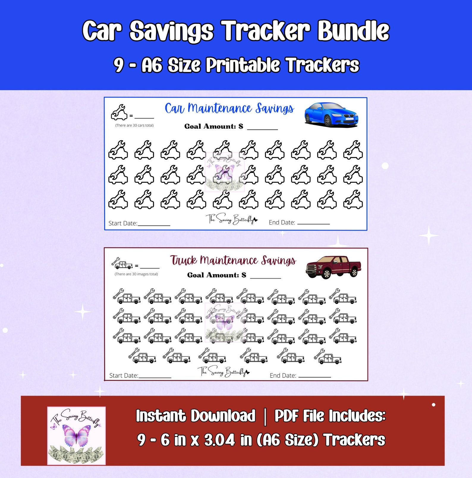 Printable Car Savings Tracker Bundle: A6 Budgeting (PDF Download) - Etsy