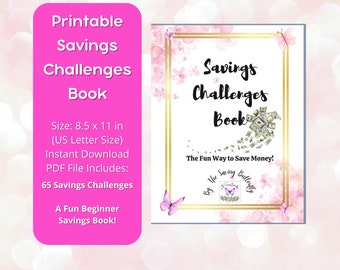 Printable Savings Challenge Book: Color & Save (Digital Download)