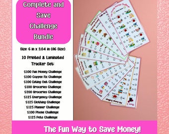 Complete and Save Challenge Bundle Set, A6 Savings Challenge, Sinking Fund Savings Trackers, 100 Dollar Savings, Mini Savings Challenge