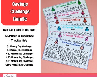 Money Bag Savings Challenge Bundle Set, A6 Savings Challenges, Fun Savings Trackers, Mini Savings Challenge, Low Income Savings