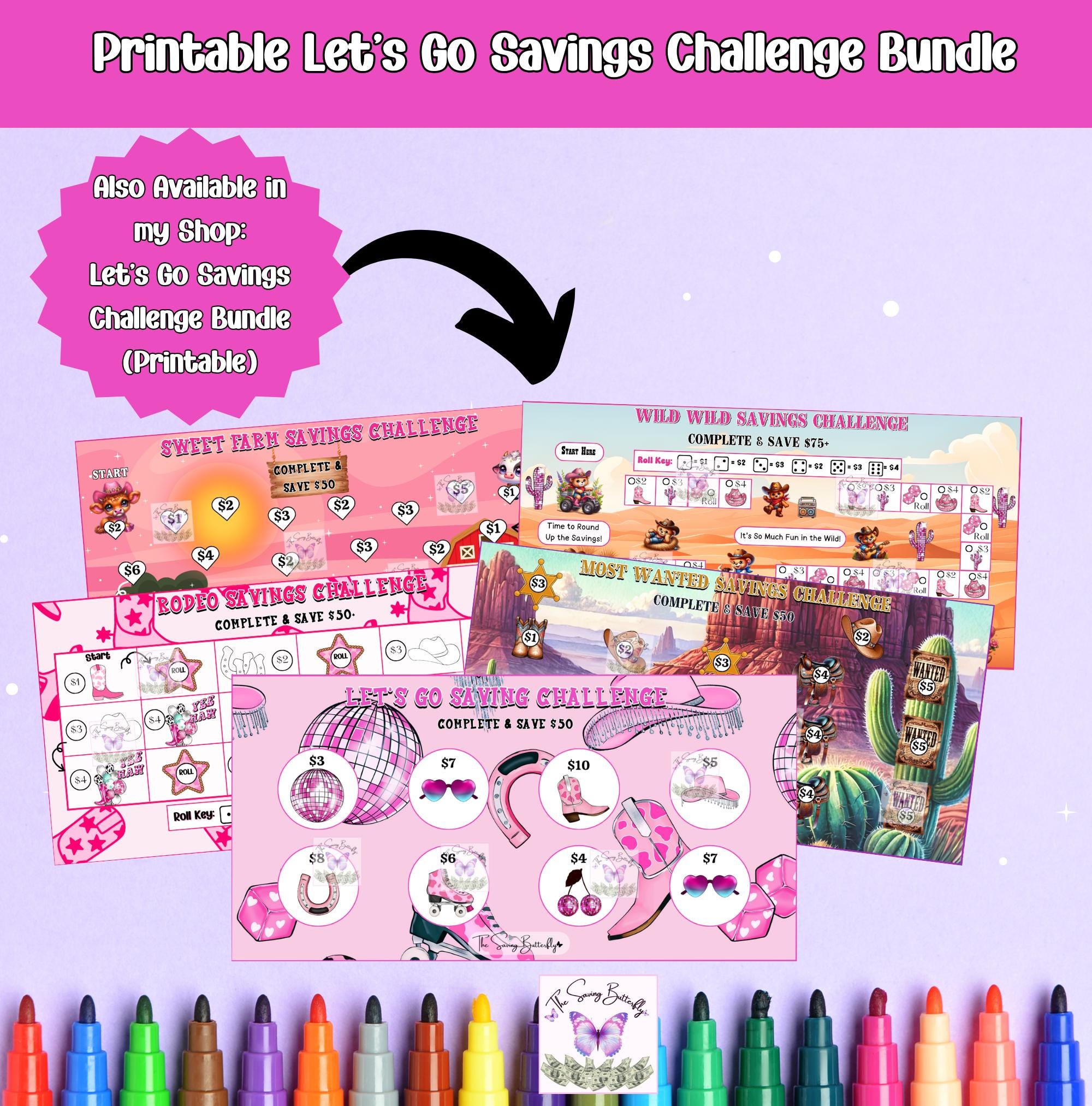 Printable March Savings Challenge Bundle: A6 Spring Theme (PDF) - Etsy