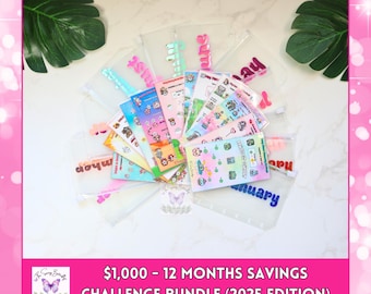Volume 3 (2025) - 12 Month Savings Bundle, Challenge Tracker and Cash Envelope Set, A6 Mini Savings Tracker, Color and Save By Number