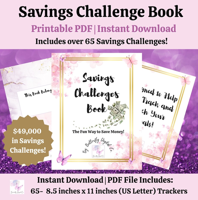 Printable Savings Challenge Book/digital Savings Book/ Low - Etsy