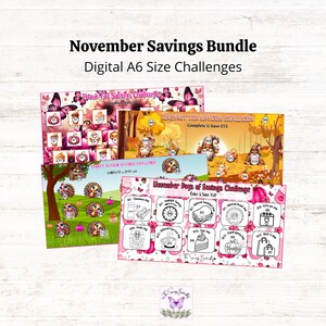 November 2025 Savings Challenge Bundle: A6 Fall Trackers (Digital Download)