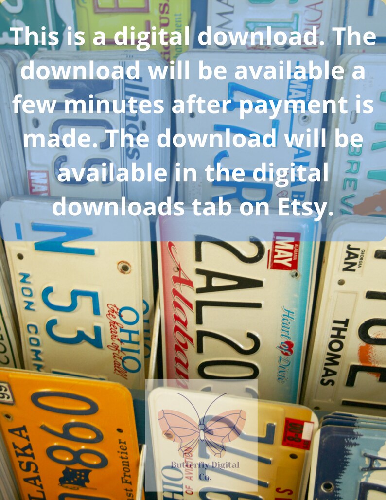 Printable Car Registration Savings Tracker A6/ Car Tags Etsy