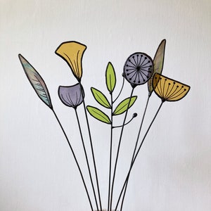 Stained Glass Wild Flowers, Everlasting Bouquet, Wildflower Arrangement, 7 Stems, Perfect Gift, Create your own Unique Flower Display