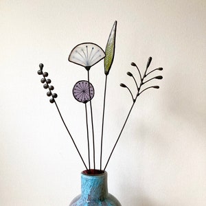 Glasmalereiblumen, Blumenstrauß, Geburtstagsgeschenk, 5 Stängel-Wildblumenarrangement
