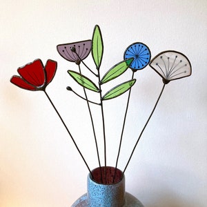 Stained Glass Flower Bouquet - 5 Stems