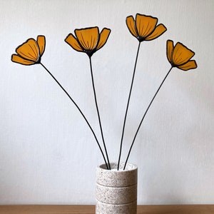 Stained Glass Yellow California Poppy, Welsh Poppy, Price per Single Stem. Add to our create your own unique display.