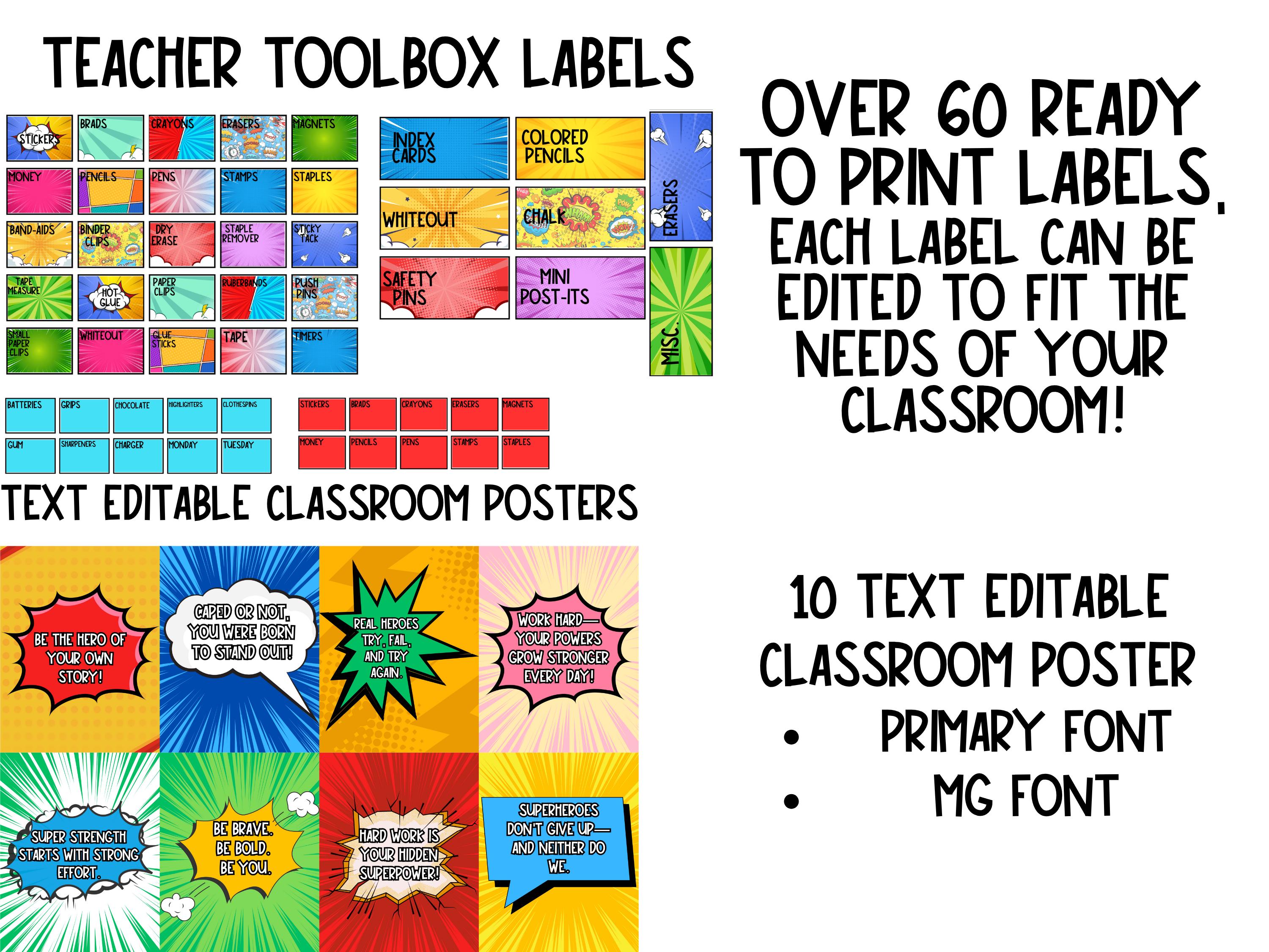 Superhero Bulletin Board Bundle | Editable Classroom Decor | Printable ...