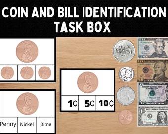 Money Identification Activity l Elementary Math Center l Homeschool Money Activity l Special Education Life Skills Activity l Math Center