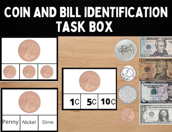 Money Identification Activity l Elementary Math Center l Homeschool Money Activity l Special Education Life Skills Activity l Math Center