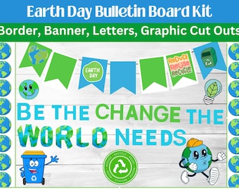 Tablón de anuncios del Día de la Tierra para el aula escolar o pasillo/decoración de la puerta del aula Kit de tablón de anuncios de ciencia