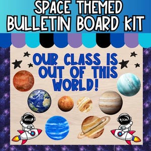 Space Themed Bulletin Board Kit l Space Class Door Decor l Space Class Theme
