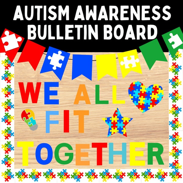Back to School Bulletin Boarder Kit Autism Awareness Boarder Classroom Door Decorations Special Education Classroom Decorations Autism Board