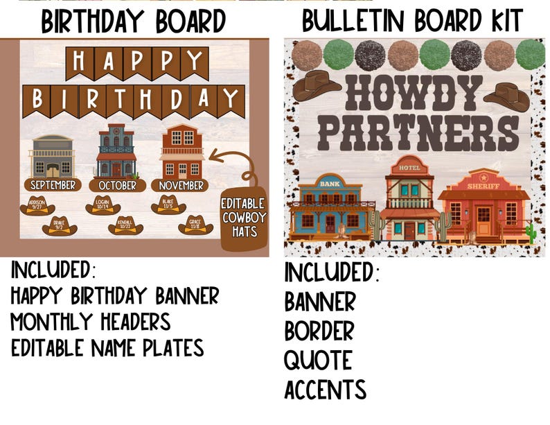 Western Bulletin Board Bundle | Editable Classroom Decor | Cowboy ...