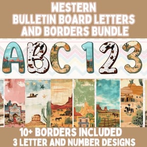 Western Bulletin Board Letters and Borders l Western Door Decor l Western Class Decorations - Western Class Bulletin Board Set