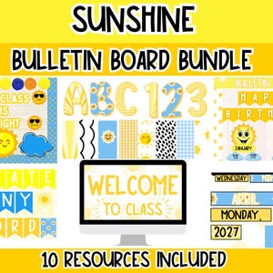 Sunshine Bulletin Board Bundle | Editable Sunshine Classroom Decor | Back to School Bulletin Board Kit | Positive Classroom Theme
