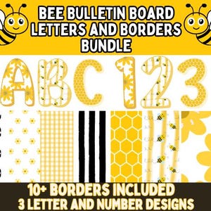 Bee Bulletin Board Letters and Borders l Bee Door Decor l Bee Class Decorations - Bee Class Bulletin Board Letters and Border