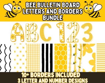 Bee Bulletin Board Letters and Borders l Bee Door Decor l Bee Class Decorations - Bee Class Bulletin Board Letters and Border