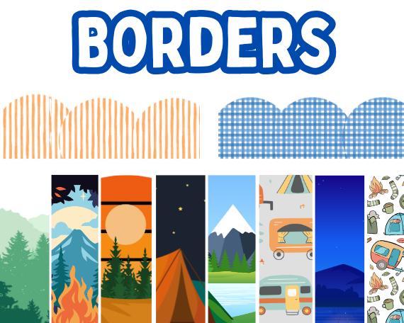 Camping Bulletin Board Letters and Borders L Camping Door Decor L ...