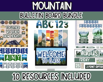 Mountain Bulletin Board Bundle | Adventure Classroom Decor | Nature-Inspired Printable Bulletin Board Kit for Teachers l Mountain Theme