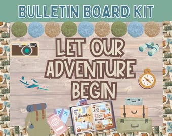 Kit de tablón de anuncios de viaje l Juego de tablón de anuncios de viaje l Decoraciones para aulas de viaje l Decoraciones para puertas de viaje l Decoración para aulas de viaje