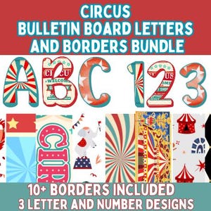 Circus Bulletin Board Letters and Borders l Circus Door Decor l Circus Class Decorations - Circus Class Bulletin Board Set l Circus Class
