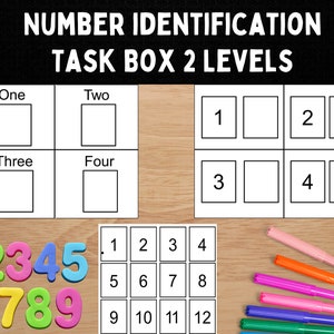 Number Match Learning Activity l Montessori Match l Homeschool Math Activity l Special Education Task Box l Kindergarten Center l Preschool