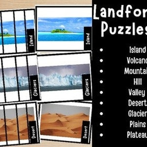Special Education Task Box Adapted SCIENCE Landforms (life skills activities)