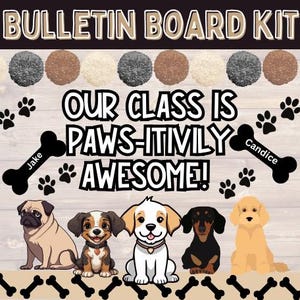 Dog Bulletin Board Kit l Dog Bulletin Board Set l Dog Classroom Decorations l Dog Door Decorations l Dog Classroom Decor