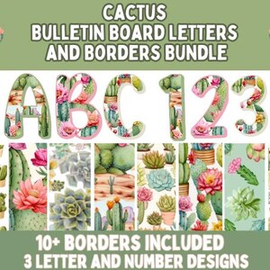 Cactus Bulletin Board Letters and Borders l Cactus Door Decor l Cactus Class Decorations - Cactus Class Bulletin Board l Cactus Class Theme