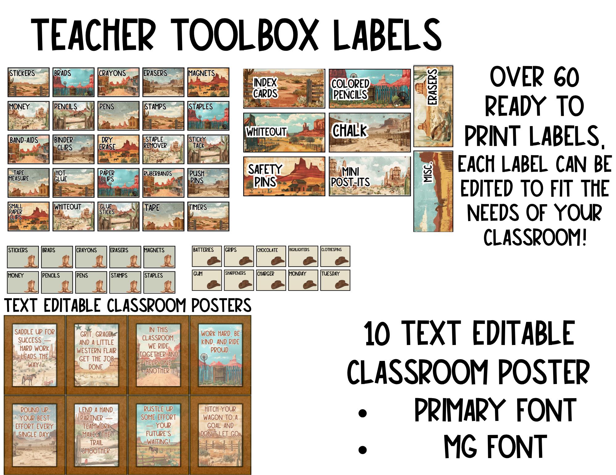 Western Bulletin Board Bundle | Editable Classroom Decor | Cowboy ...