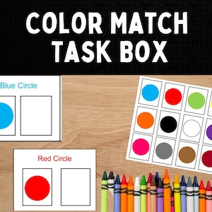 Farbabstimmungs-Aufgabenbox für Zentren l Homeschool-Aktivität l Vorschulzentrum l Kindergarten-Aktivität l Sonderpädagogik-Aufgabenbox l Color Match