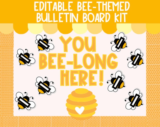 Honey Bee Back to School Bulletin Board or Classroom Door Decor, Easy ...