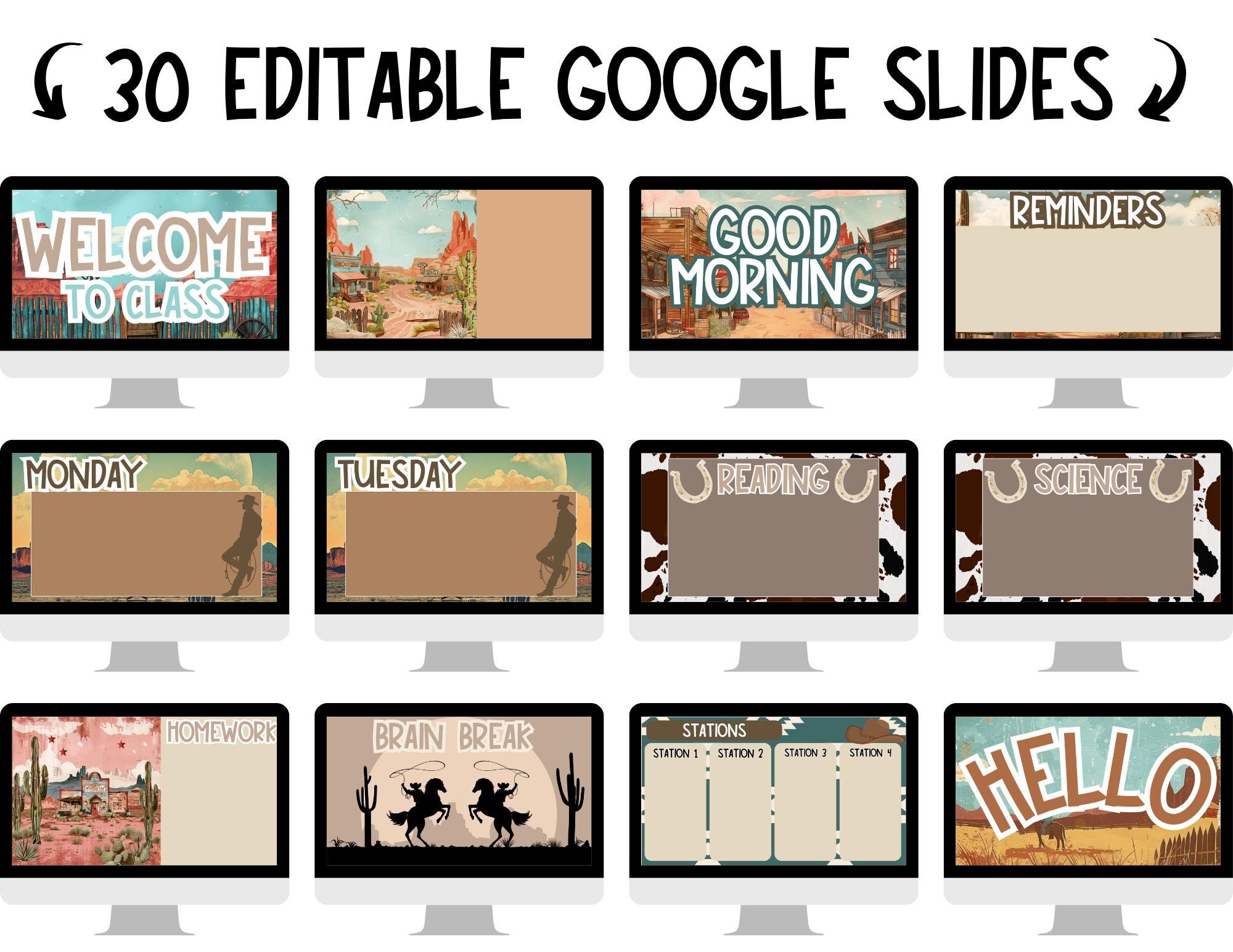 Western Bulletin Board Bundle | Editable Classroom Decor | Cowboy ...