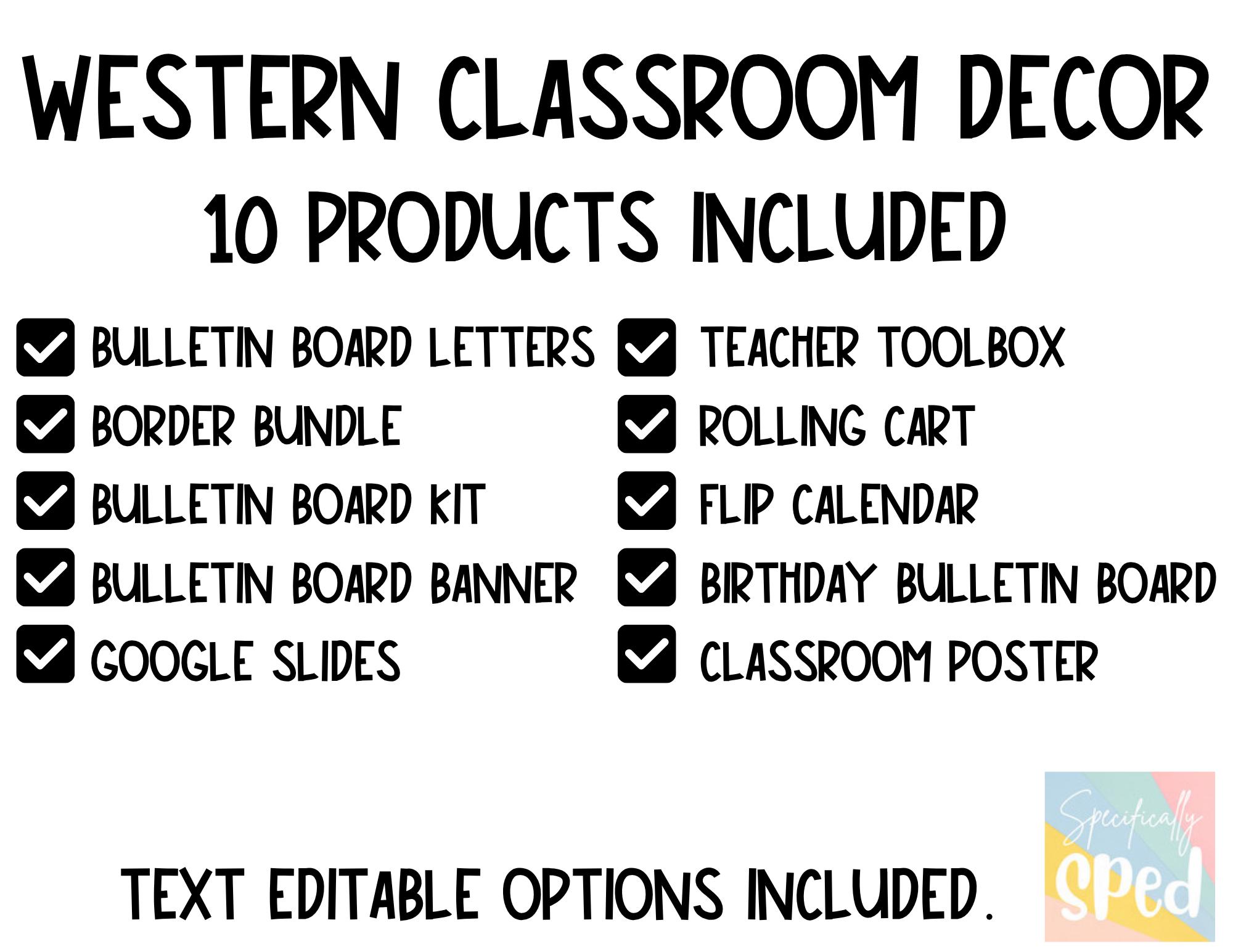 Western Bulletin Board Bundle | Editable Classroom Decor | Cowboy ...