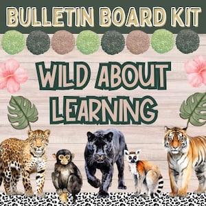 Jungle Bulletin Board Kit l Jungle Bulletin Board Set l Jungle Classroom Decorations l Jungle Door Decorations l Jungle Class Decor