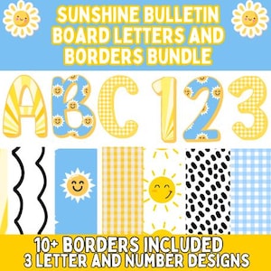 Sunshine Bulletin Board Letters and Borders l Sunshine Door Decor l Sunshine Class Decorations - Sunshine Class Letters and Border
