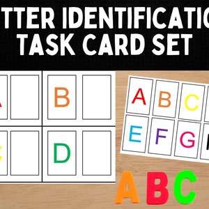 Atividade de jogo ABC para centro pré-escolar l Centro de jardim de infância l Atividade escolar em casa l Caixa de tarefas de educação especial l Cartas Montessori