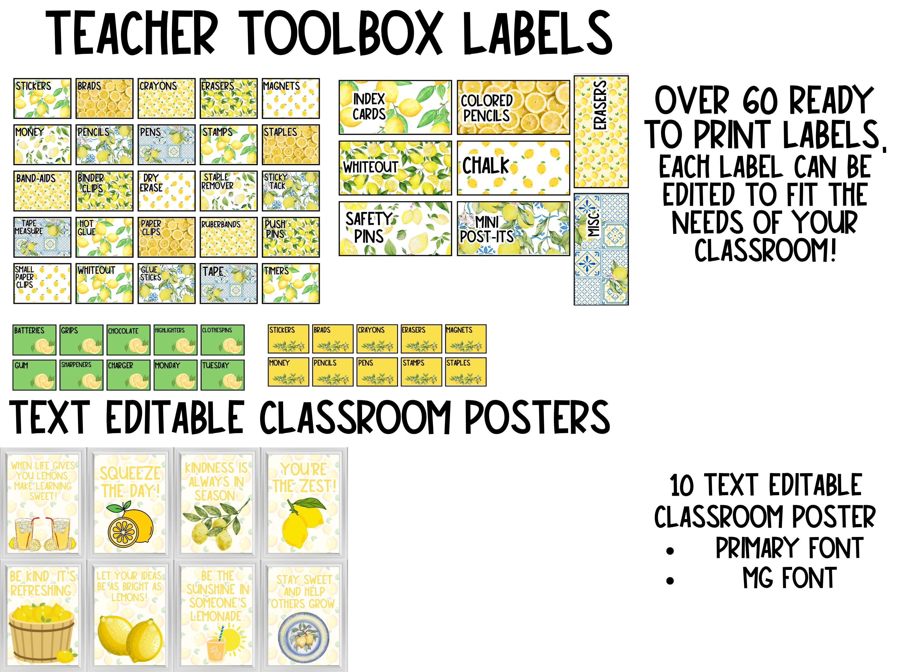 Lemon Bulletin Board Bundle | Editable Classroom Decor | Printable ...