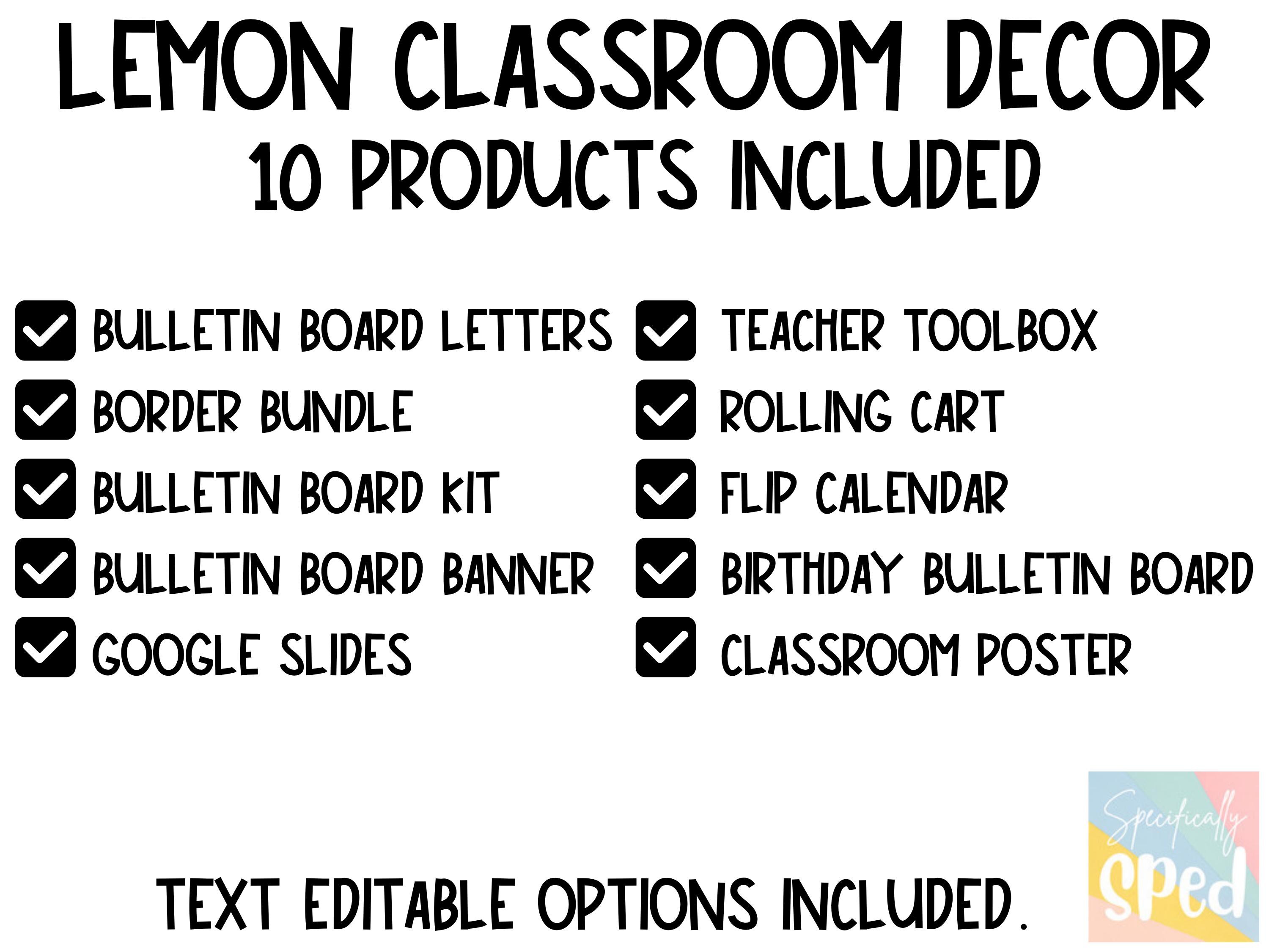 Lemon Bulletin Board Bundle | Editable Classroom Decor | Printable ...