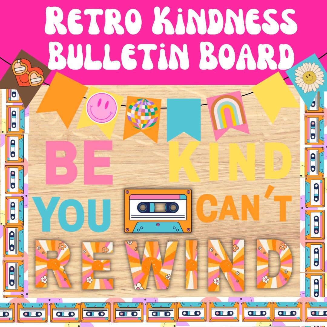 Retro Be Kind Bulletin Board Set for Classroom Decorations or Etsy