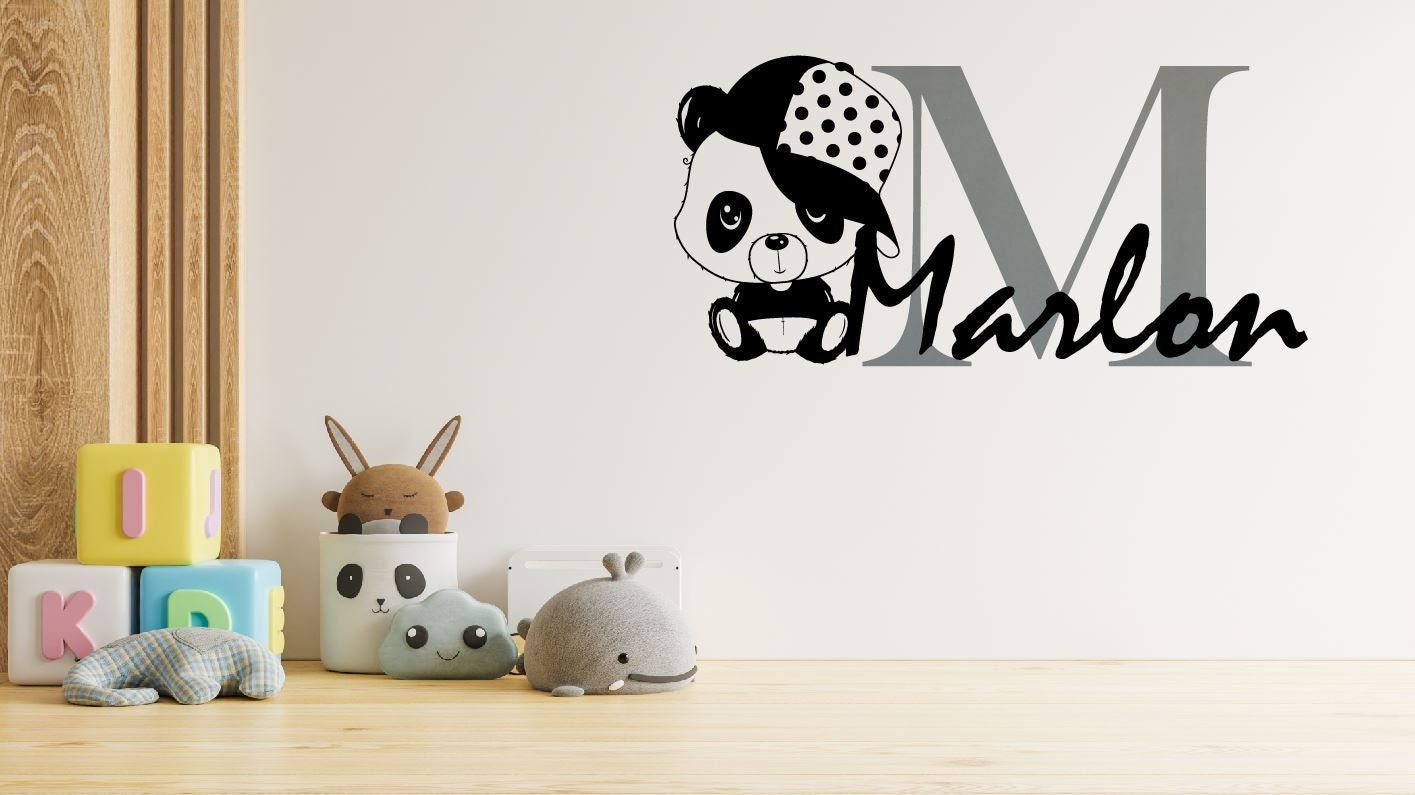 Prénom+Panda Adhésif Mural