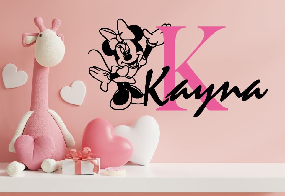 Prénom+Minnie Adhésif Mural