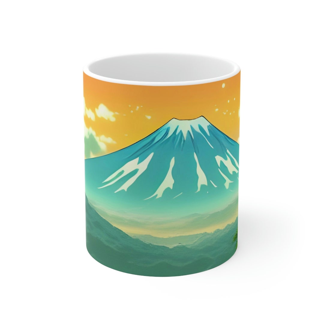 Awesome Mount Fuji Mug Japan Coffee Cup Anime Style Mug Etsy