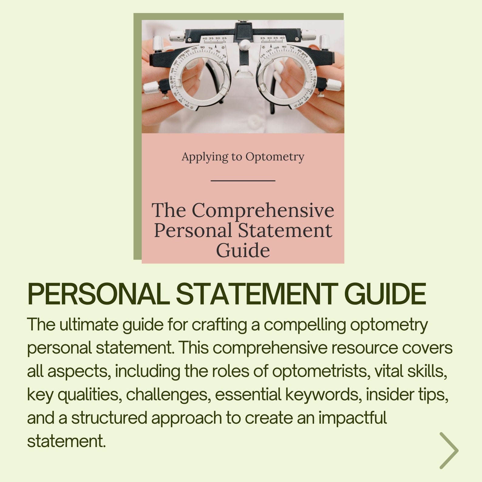 sample personal statement for optometry