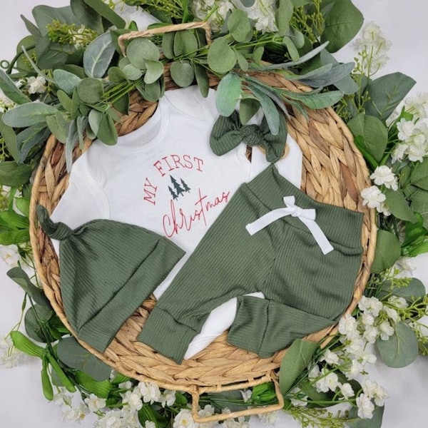 Babys first christmas outfit girl