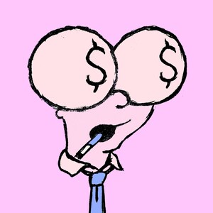 Pink Blue Banker Print